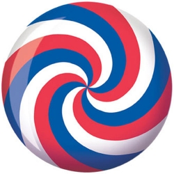Viz-A-Ball Red White and Blue Spiral Bowlingball
